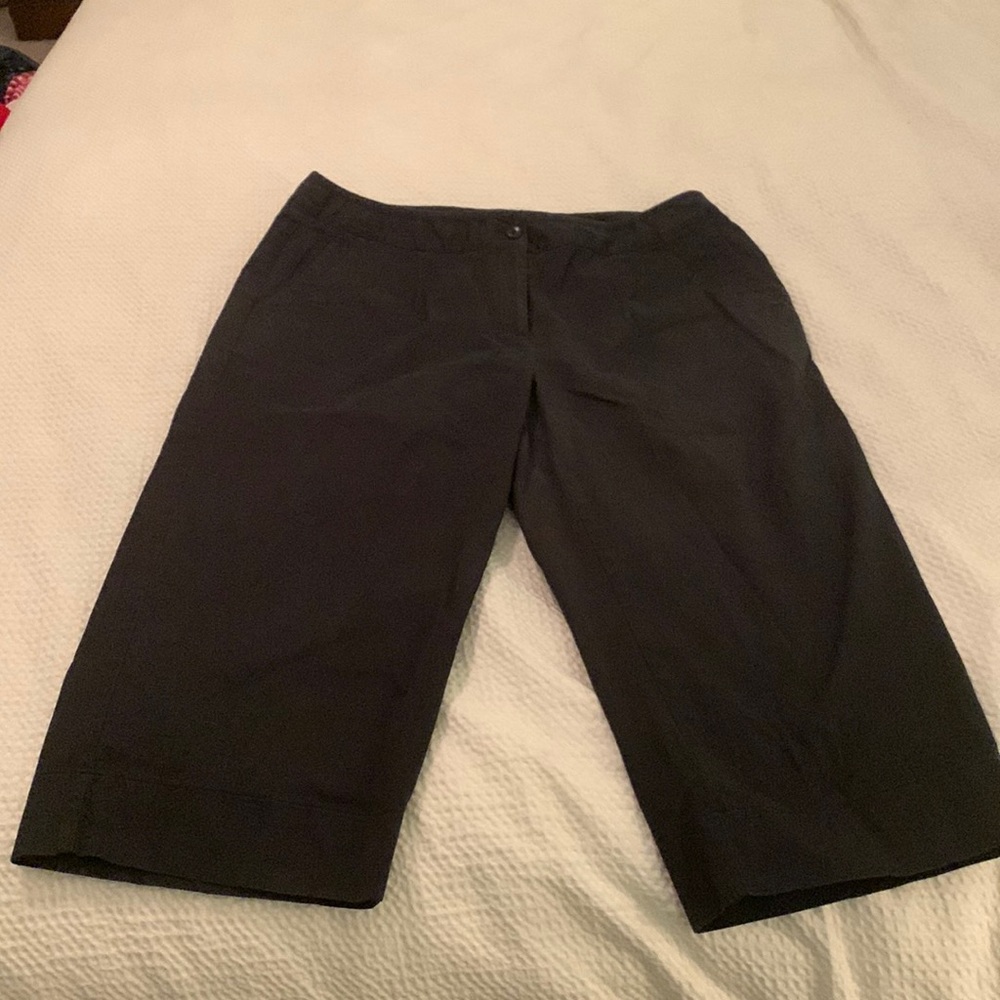 Cropped cotton wide leg pants